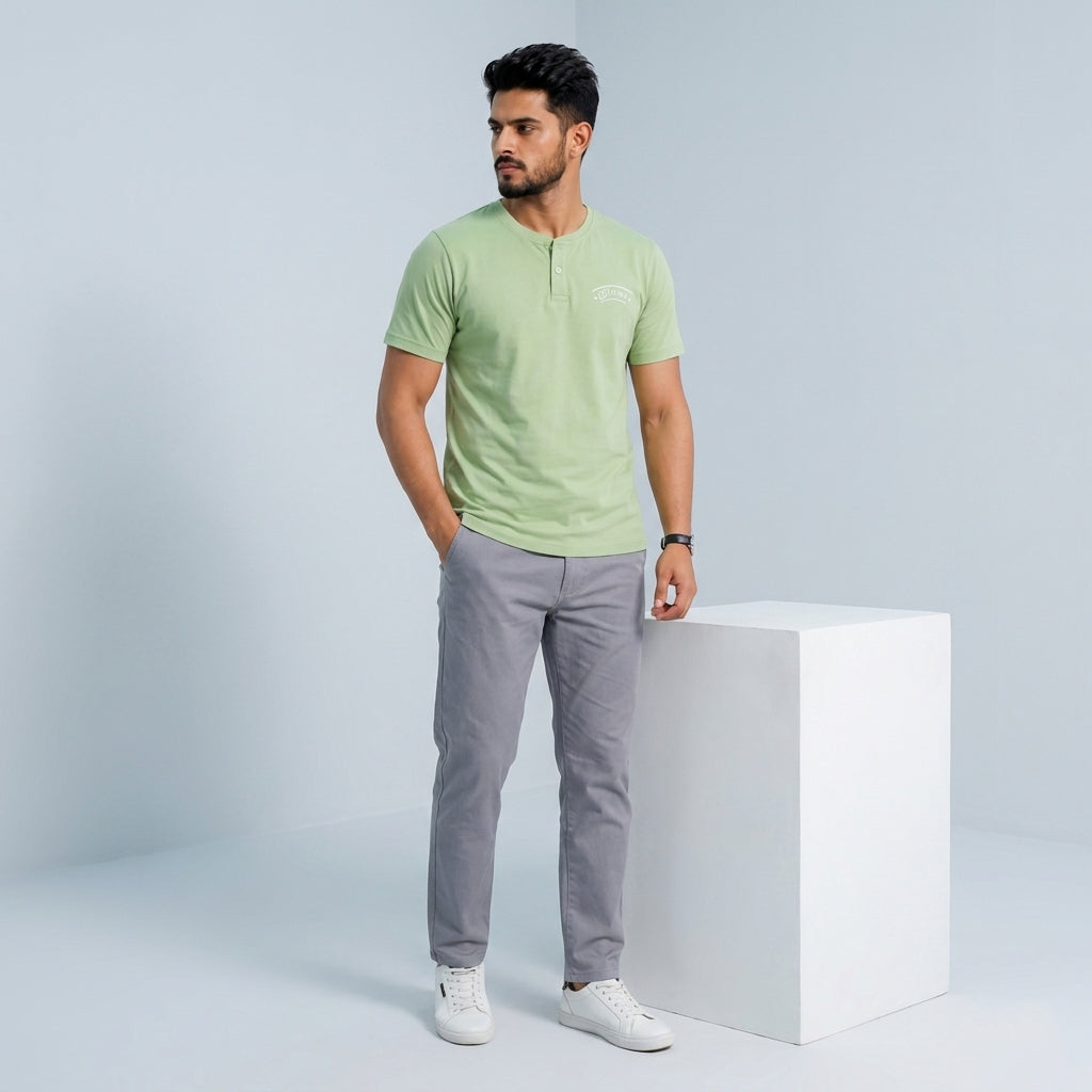 Leaf Green Slim Winner Men'S T Shirt - 73879