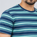 Winner Men's Light Feroza Navy Stripe T-Shirt 43816