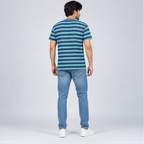 Winner Men's Light Feroza Navy Stripe T-Shirt 43816