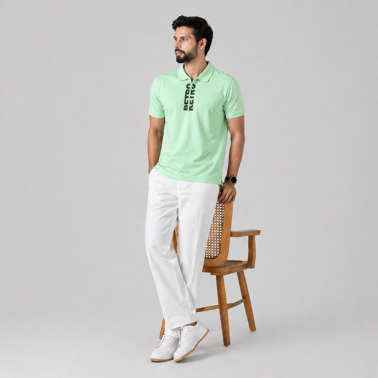 Winner Mens Light Grass Green Polo T Shirt -73990