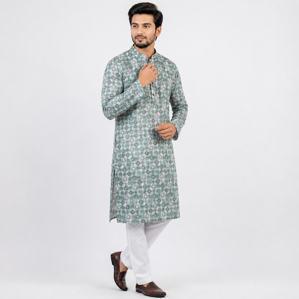 Winner Mens Light Green  Panjabi - 73914