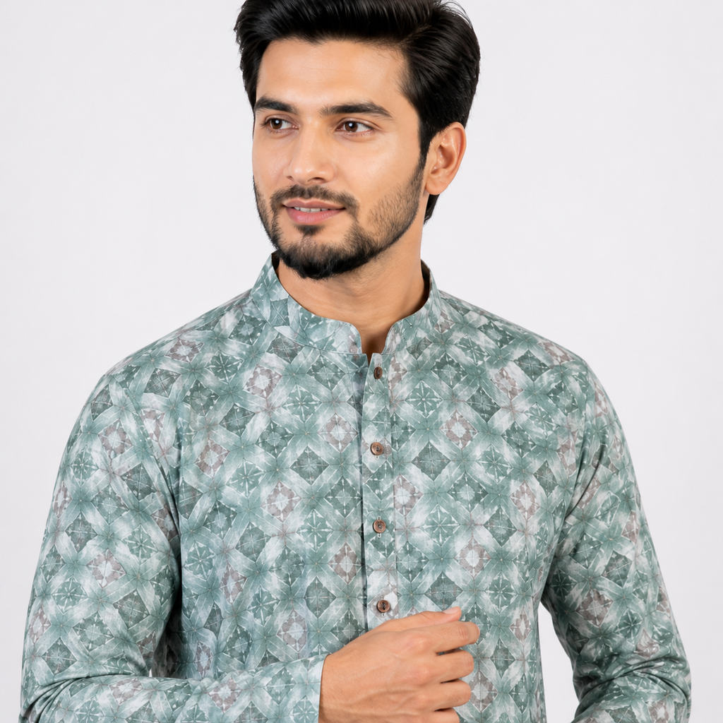 Winner Mens Light Green  Panjabi - 73914