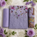 Ladies 3 pc Light purple print Kurta Set - 73643