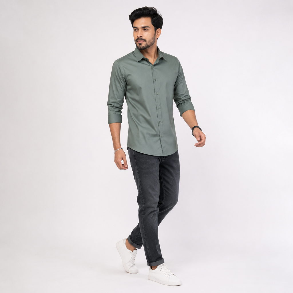Winner Men's Light Green Shirt - 80295