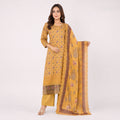 Winner Ladies 3Pc  Master Yellow-2 Print Unstitched Kurta Set - 80156