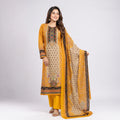 Winner Ladies 3Pc Master Yellow-5 Print Unstitched Kurta Set - 55766
