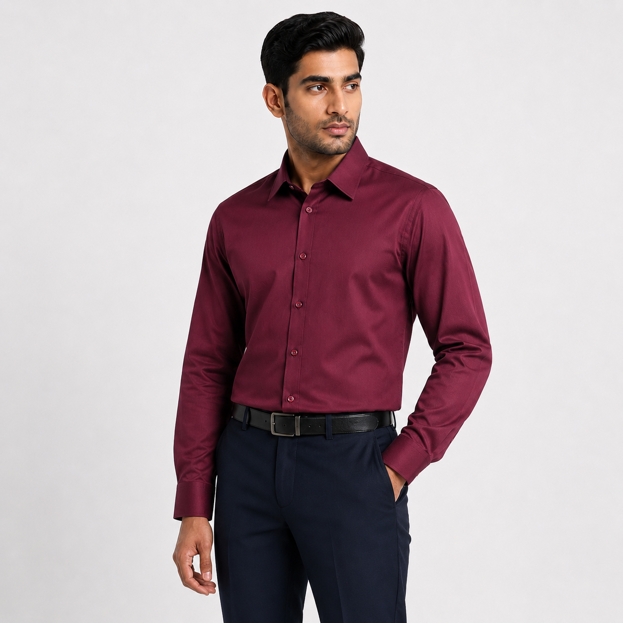 Winner Men's  Maroon SHIRT-80037