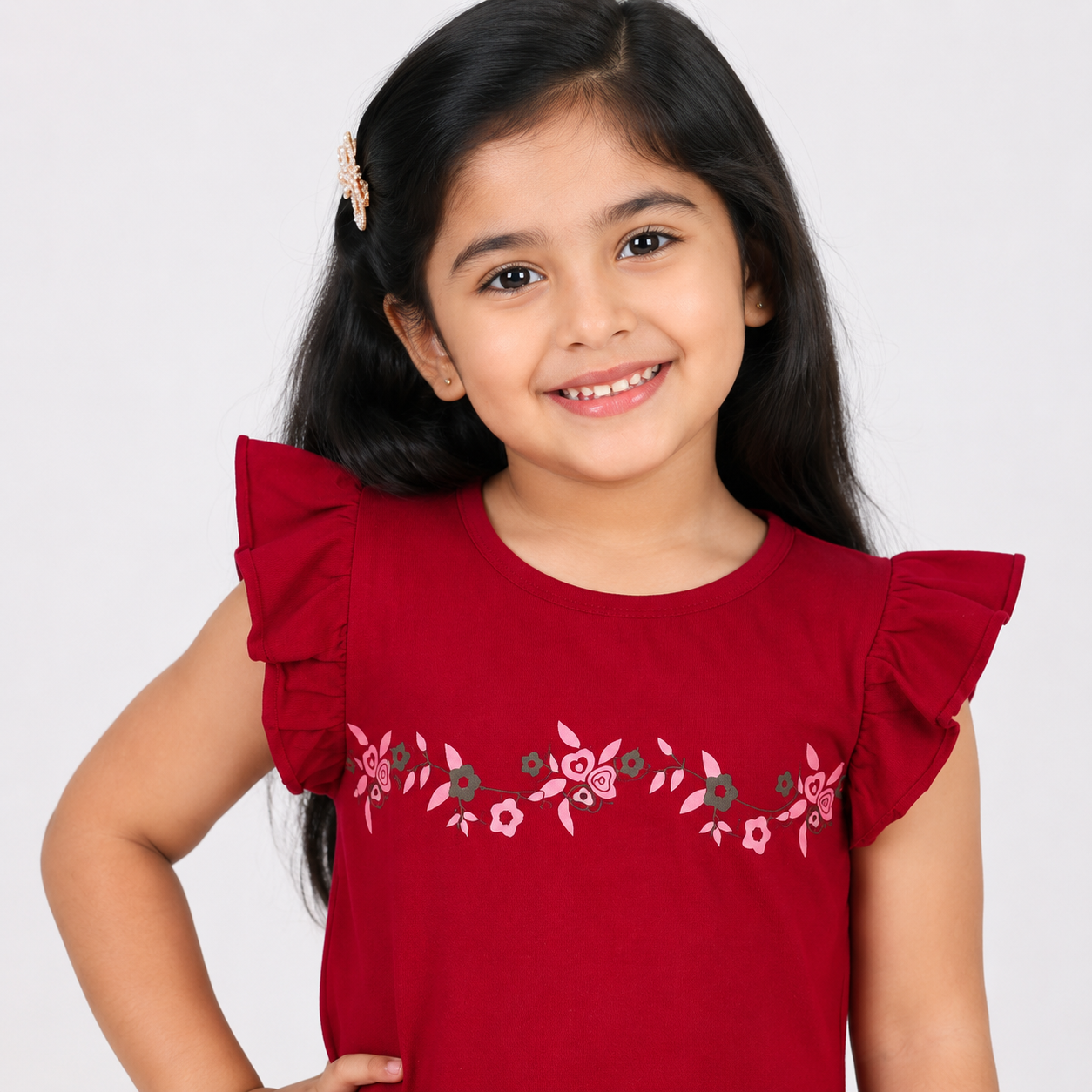 Winner Maroon Kids Girl's/s Top-73748
