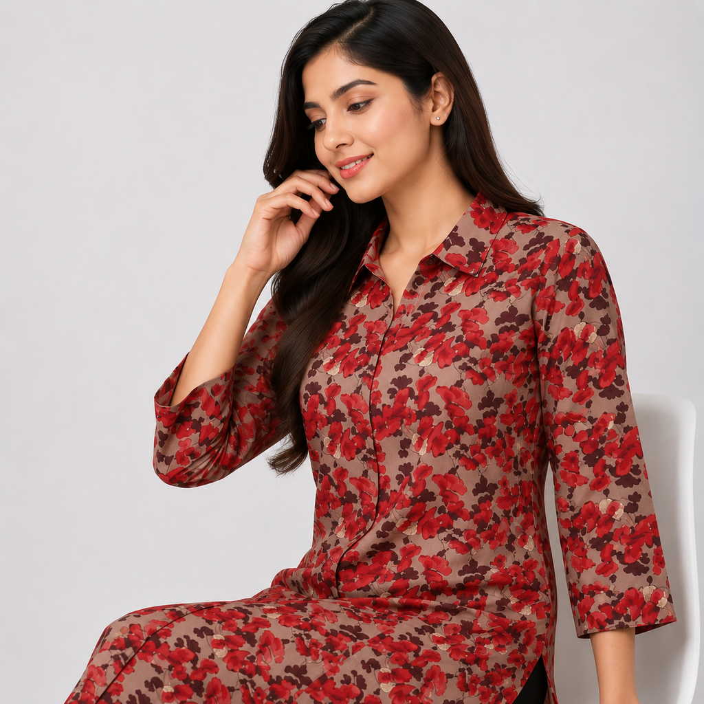 Maroon  Ladies kurti - 73662