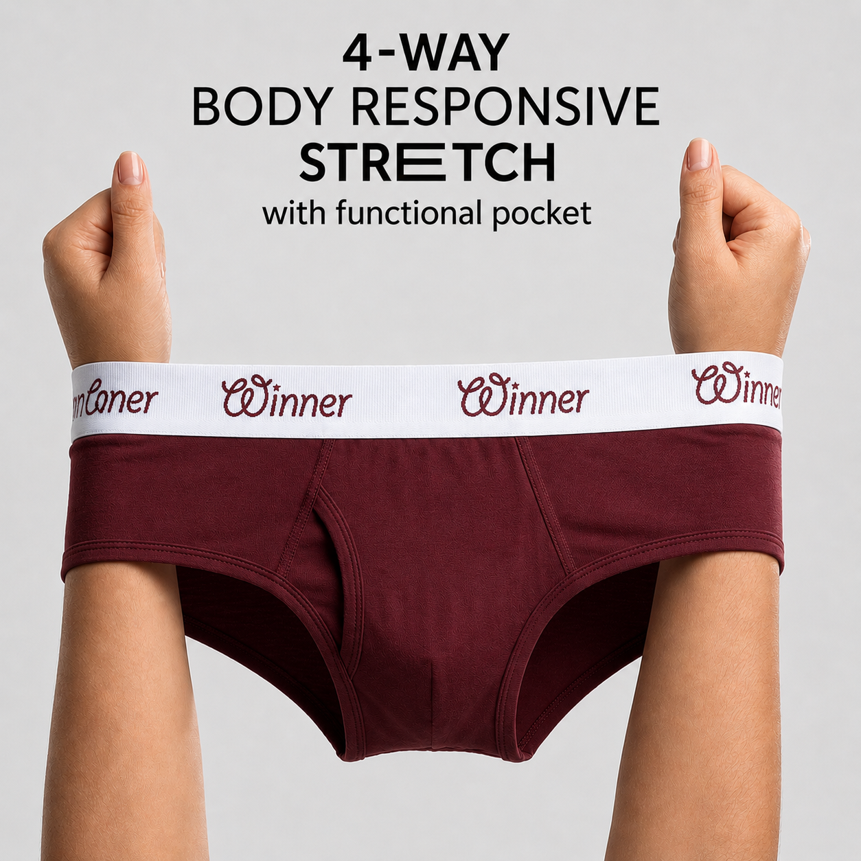 Winner's Mens Maroon  Deluxe Brief - 43685