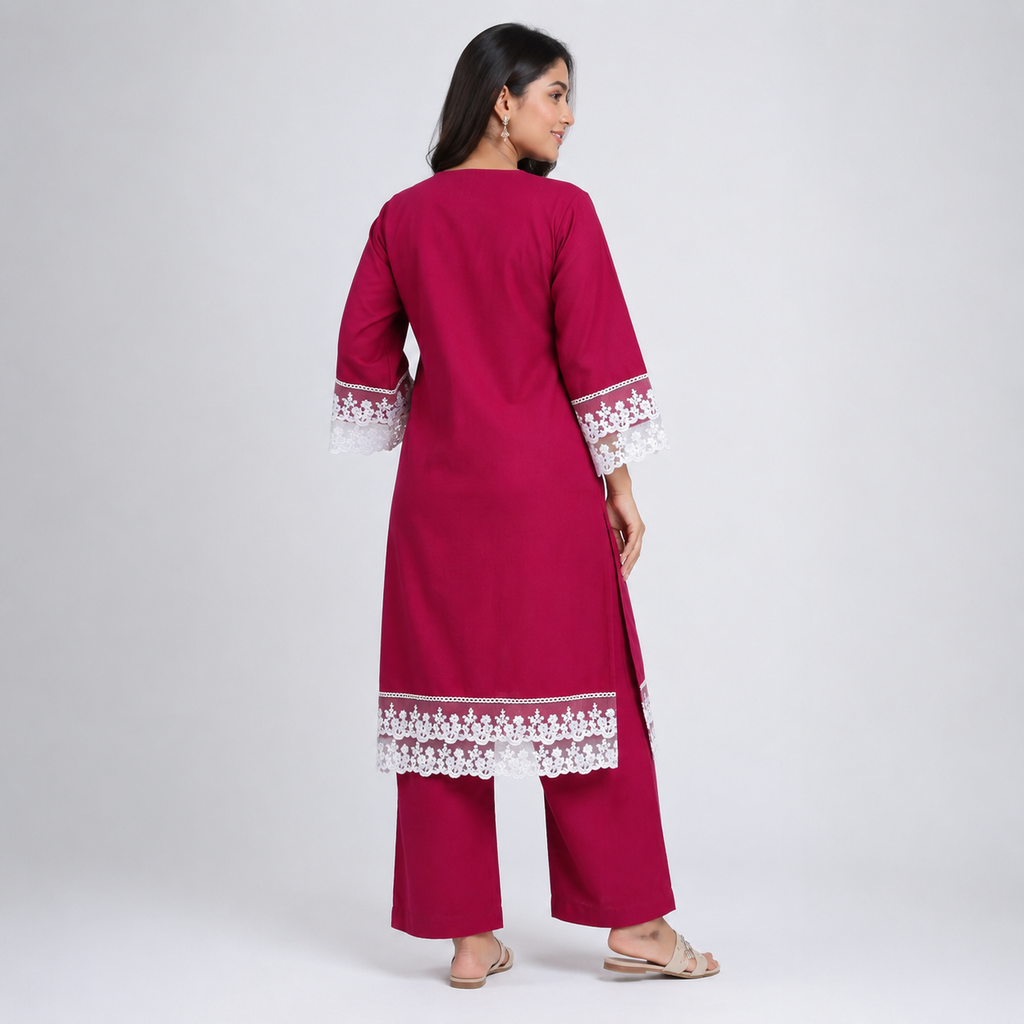 Maroon Ladies Cord Set - 80004