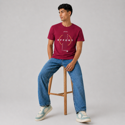 Winner Men's Maroon  T Shirt - 80090