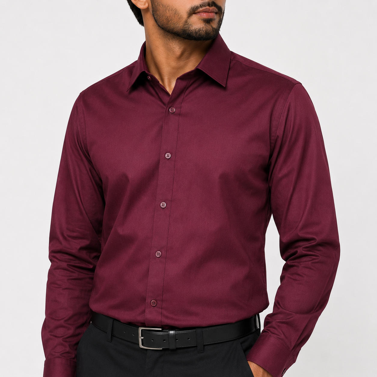 Winner Men's  Maroon SHIRT-80037