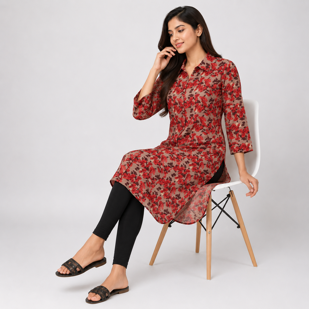 Maroon  Ladies kurti - 73662
