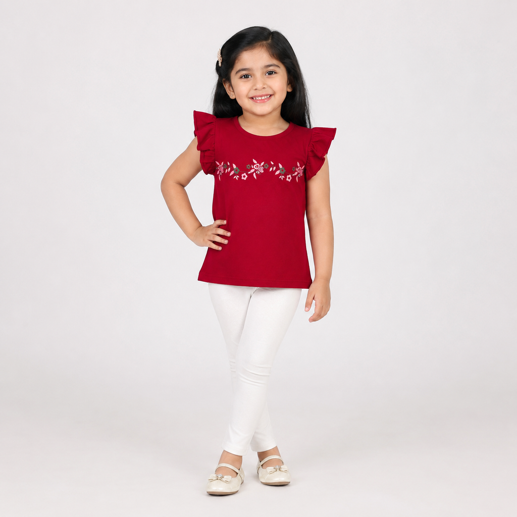 Winner Maroon Kids Girl's/s Top-73748