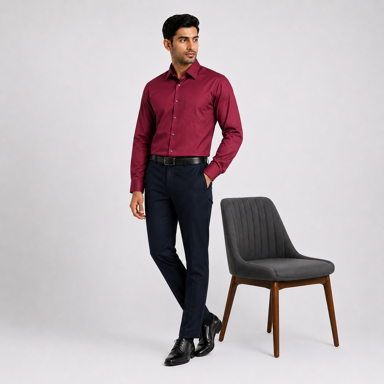 Winner Men's  Maroon SHIRT-80037