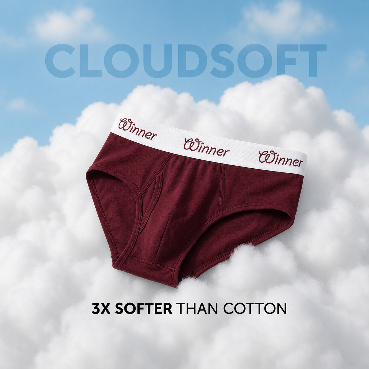 Winner's Mens Maroon  Deluxe Brief - 43685