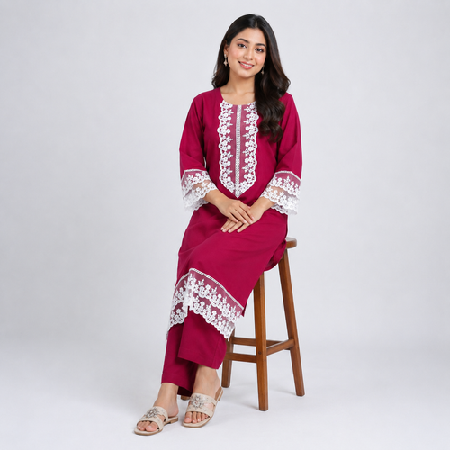 Maroon Ladies Cord Set - 80004