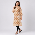 Winner's Masturd And White Aop  Ladies Kurti - 80002