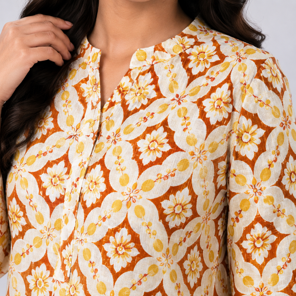 Winner's Masturd And White Aop  Ladies Kurti - 80002