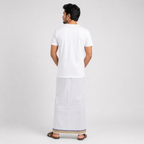 Winner White (Brown Border) Men's Lungi {5.5Hand} - 73999