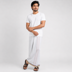 Winner White (Brown Border) Men's Lungi {5.5Hand} - 73999