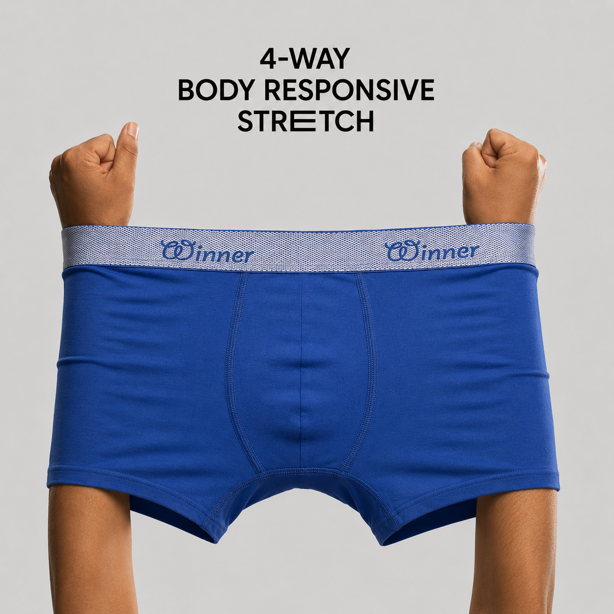 Winner's Mens Navy & Grey Crew Boxer  ( Pack Of 2 ) - 73409