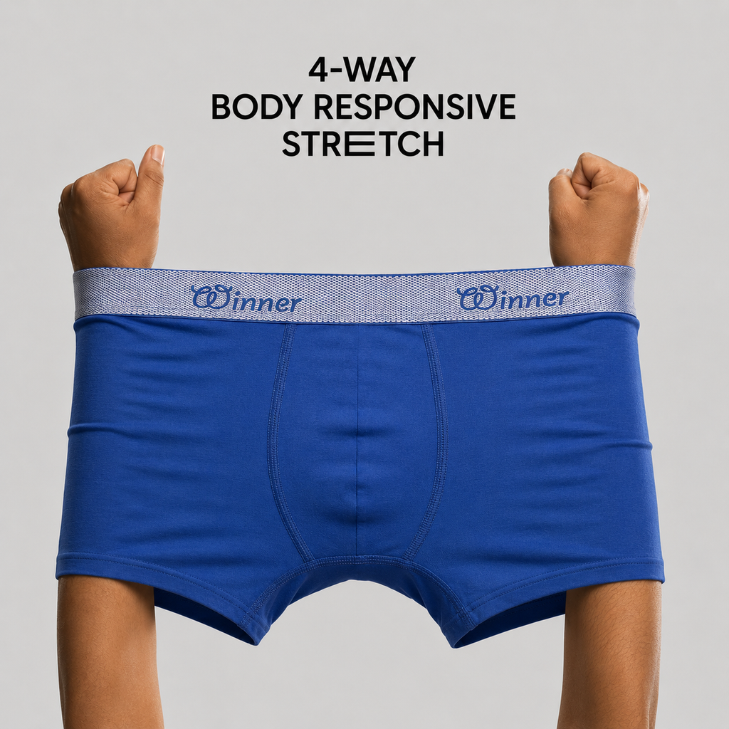 Winner's Mens Navy & White Crew Boxer  ( Pack Of 2 ) - 73409