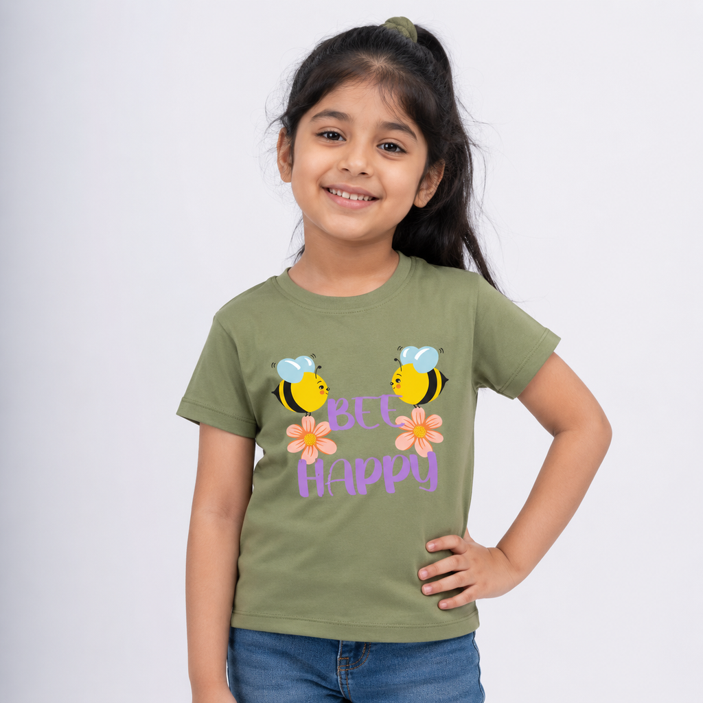 Winner Kids Olive Drab Girl's T-shirt - 80277