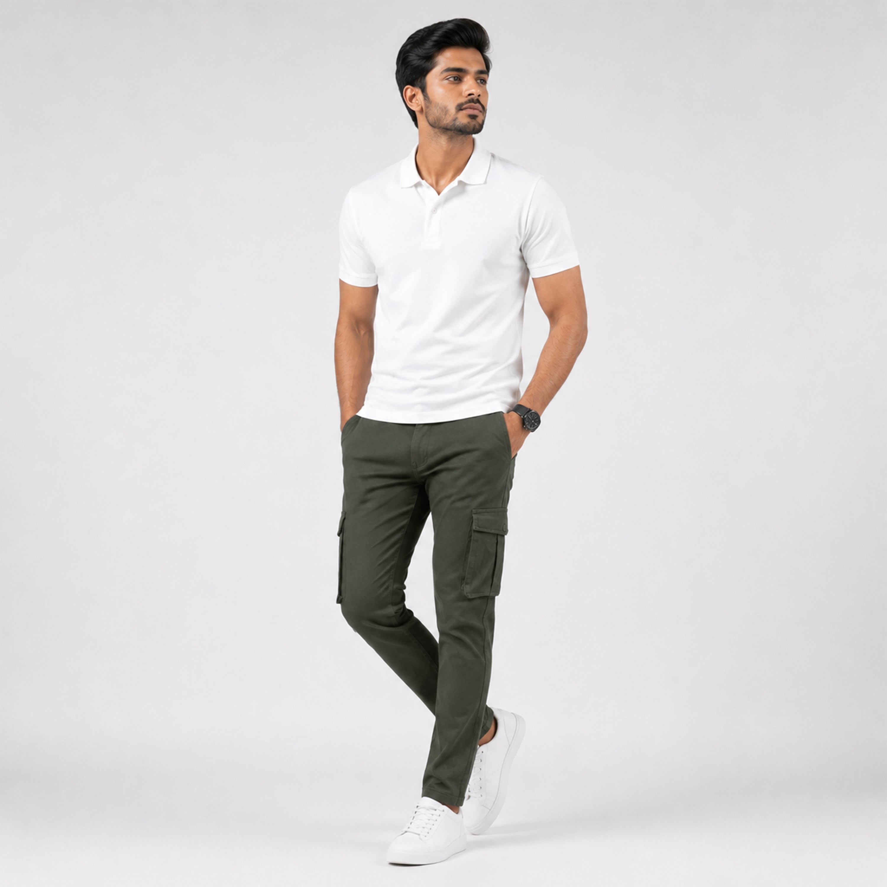 Winner's Men'S Olive Cargo Pant - 55850