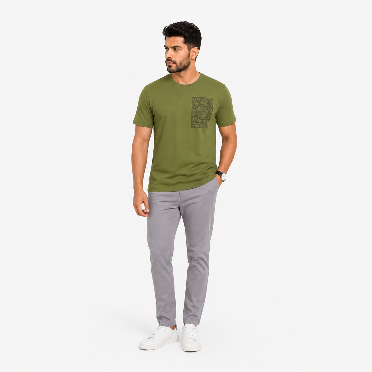 Olive Drab Slim Winner Men'S T Shirt - 73969