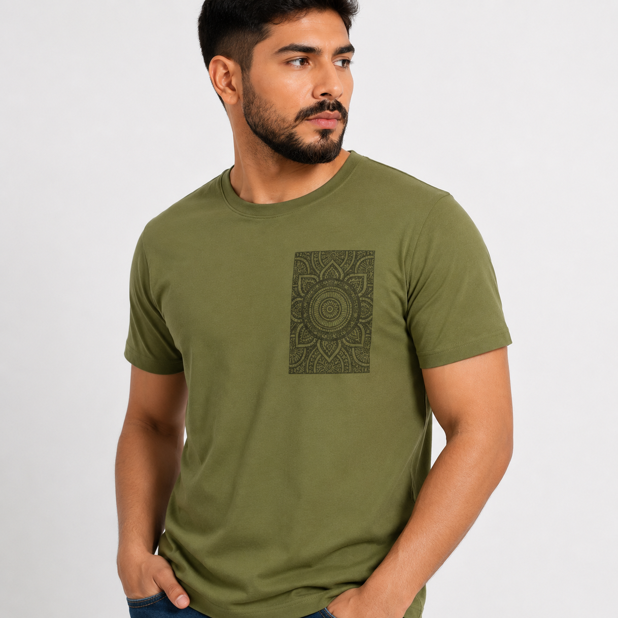 Olive Drab Slim Winner Men'S T Shirt - 73969