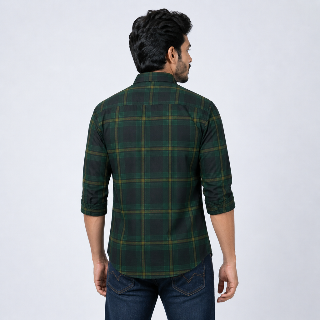 Winner Men's  Olive green & Black  SHIRT-80045