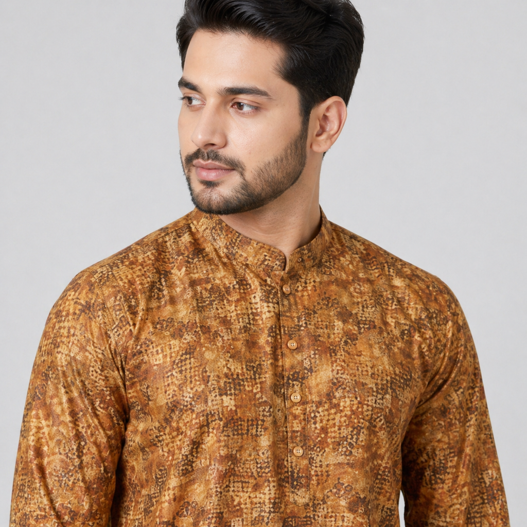 Winner Mens Orange Panjabi - 73915