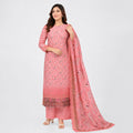 Winner Ladies 3Pc Pink-2 Print Unstitched Kurta Set - 80156