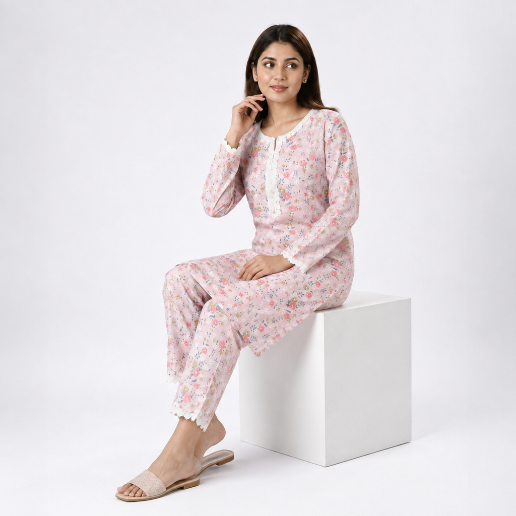 Winner Pink-AOP Ladies Kurti - 80186