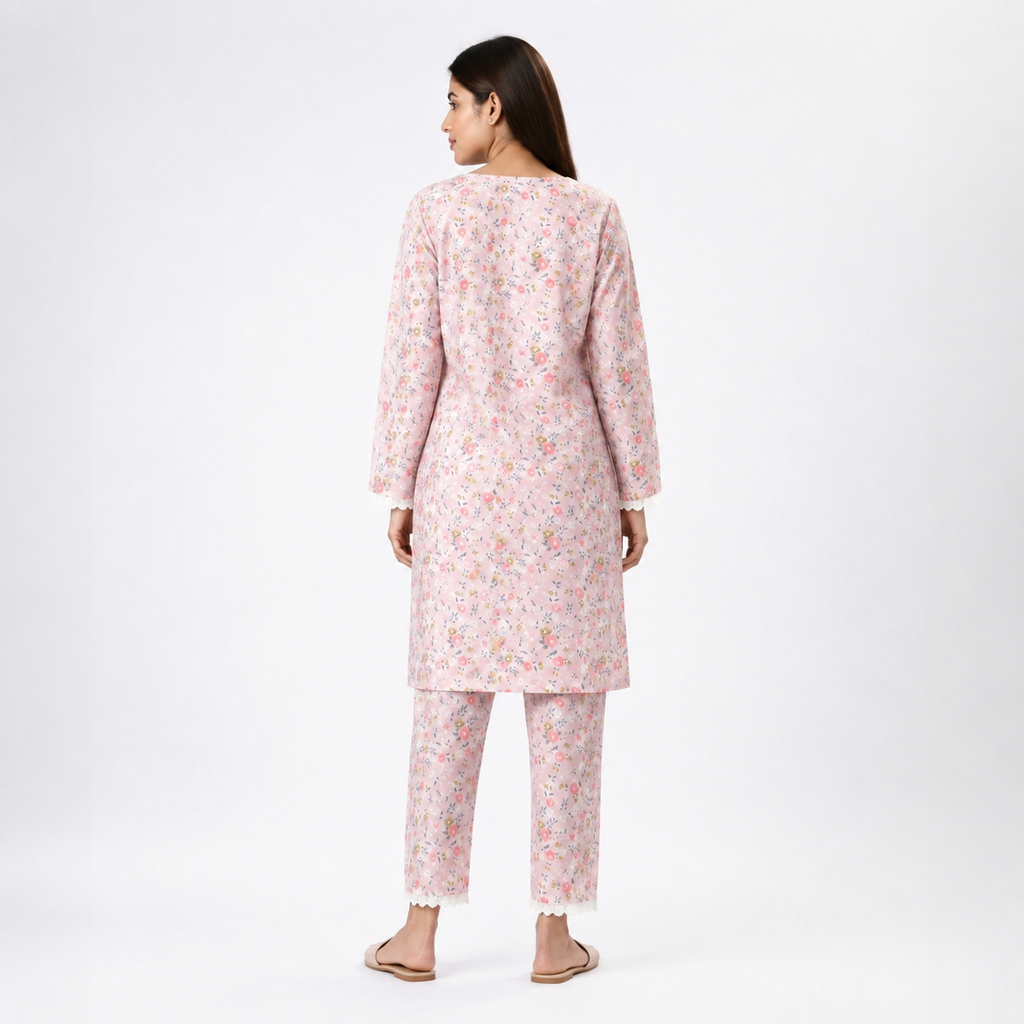Winner Pink-AOP Ladies Kurti - 80186