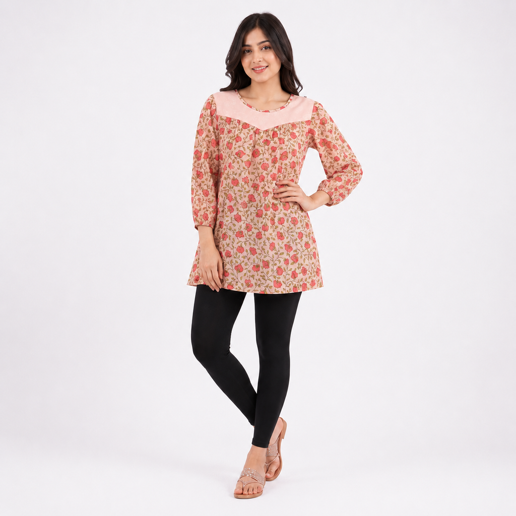 Winner' S  Pink Aop Ladies Tops-73530