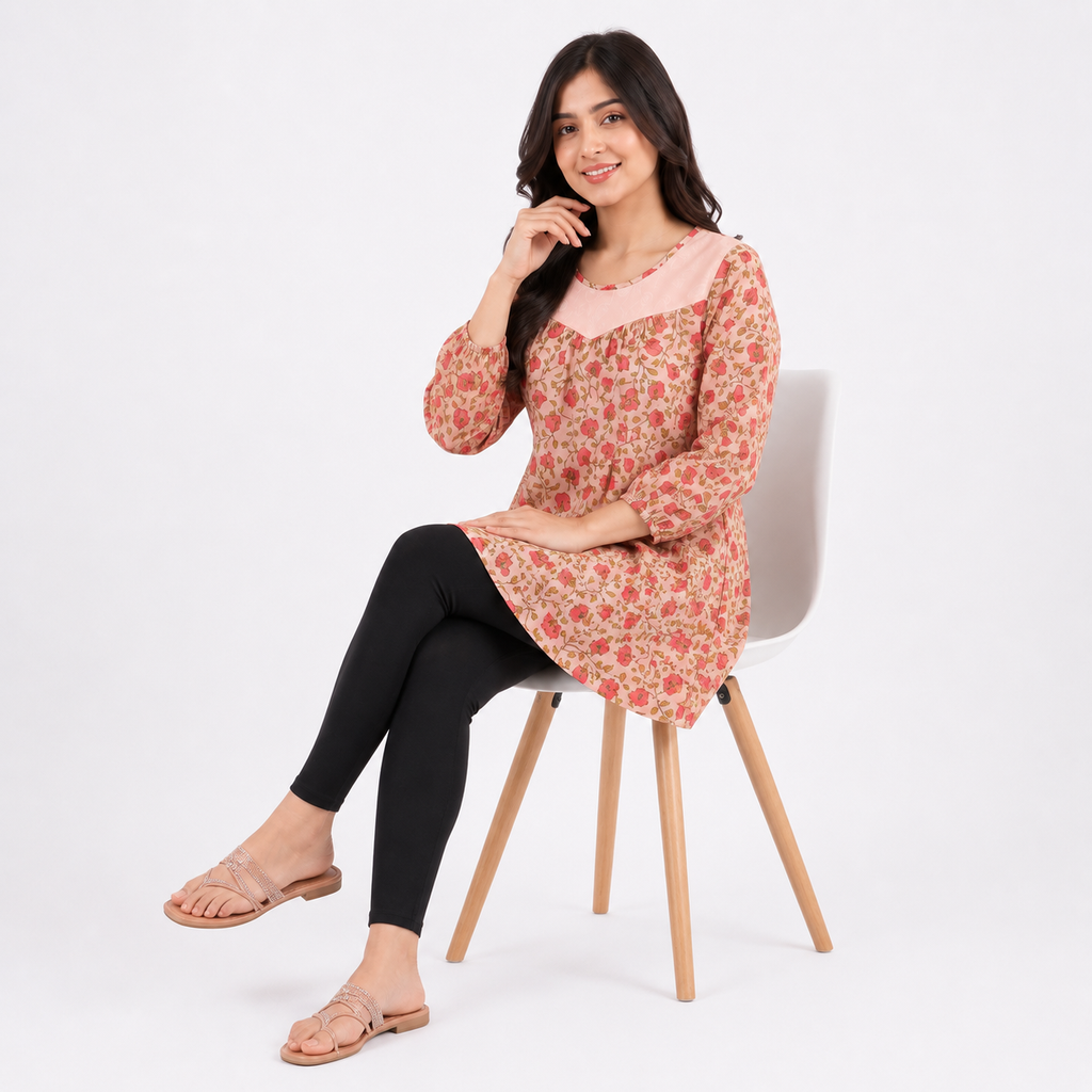 Winner' S  Pink Aop Ladies Tops-73530