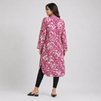 Pink And Off White Aop  Ladies Kurti - 80001