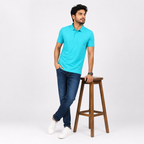 Winner Men's Pool Blue Polo Shirt - 73888