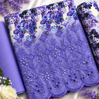 Ladies 3 pc Purple print unstitched  Kurta Set - 73642