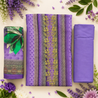 Ladies 3 pc Purple Kurta Set - 73492
