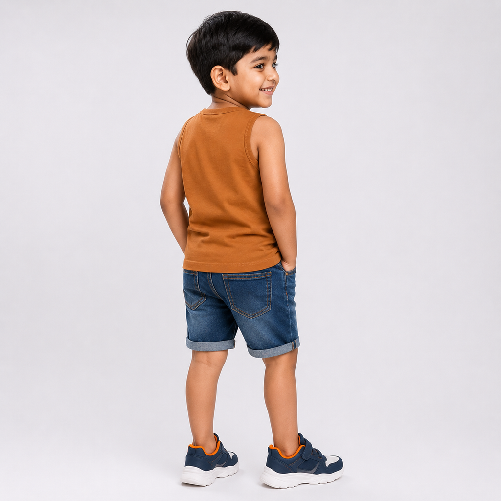 Winner Rose Tan Kids Muscle Tee-73505