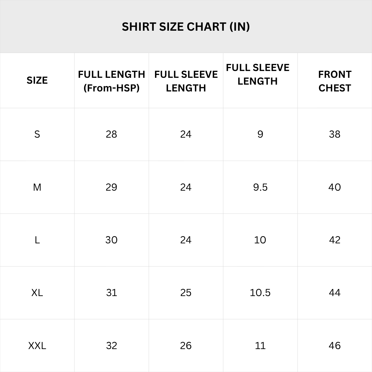 Size Chart