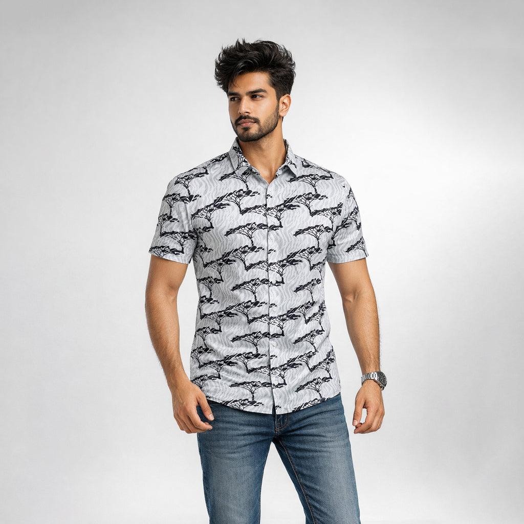 Winner Men's Shadow play  Casual Half Sleeve  Shirt - 80046