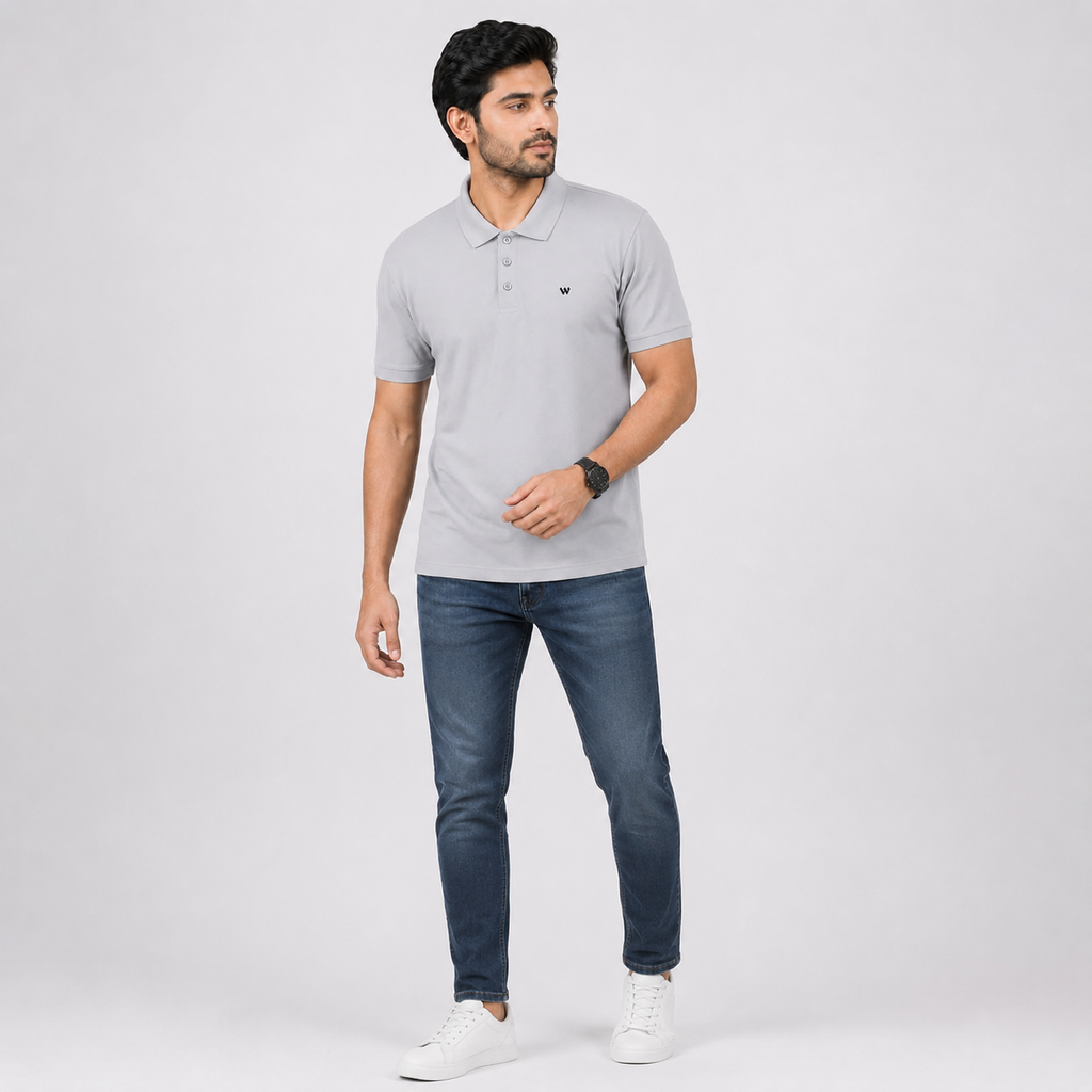 Winner Men's Silver Grey Polo Shirt - 73295