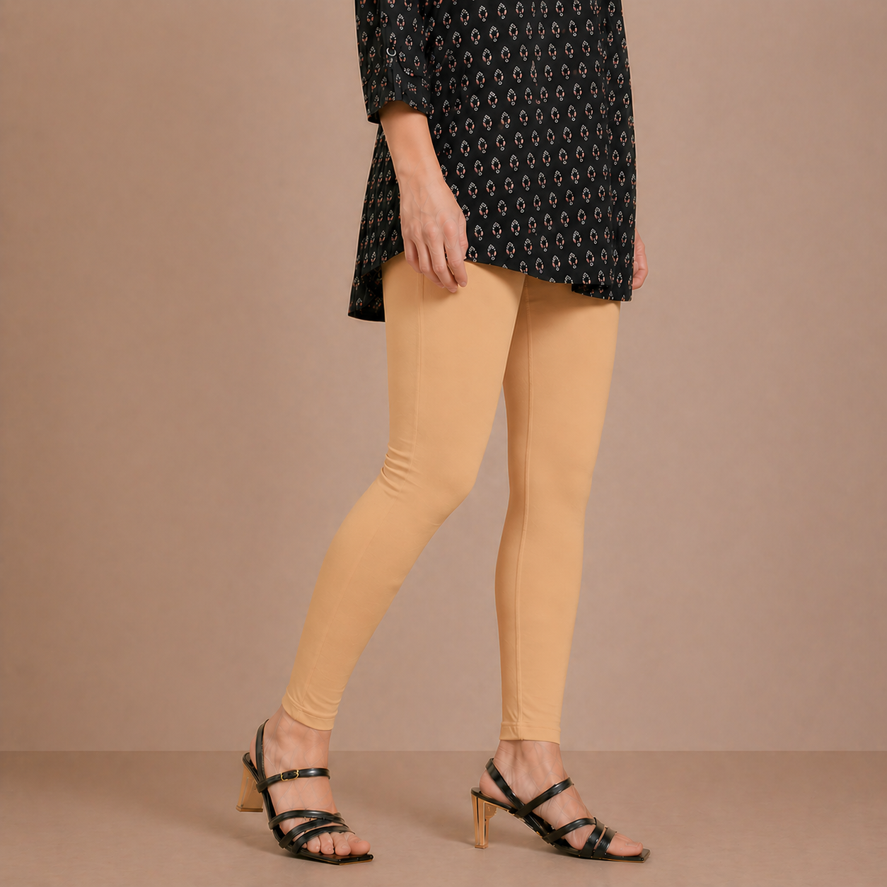 Winner Beige Womens Modern Fit Leggings -43716