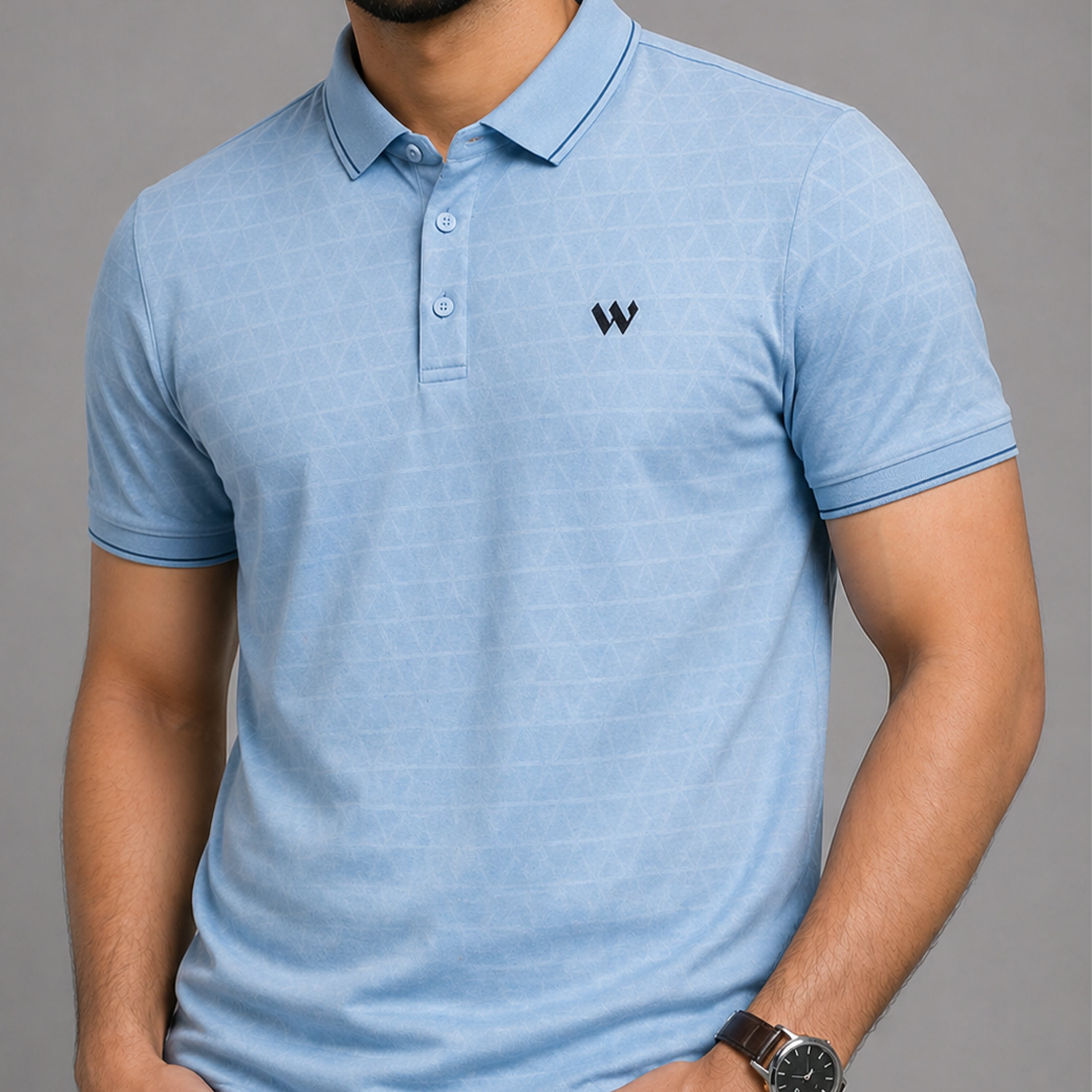 Winner's Mens Sky Blue Polo T Shirt - 73585