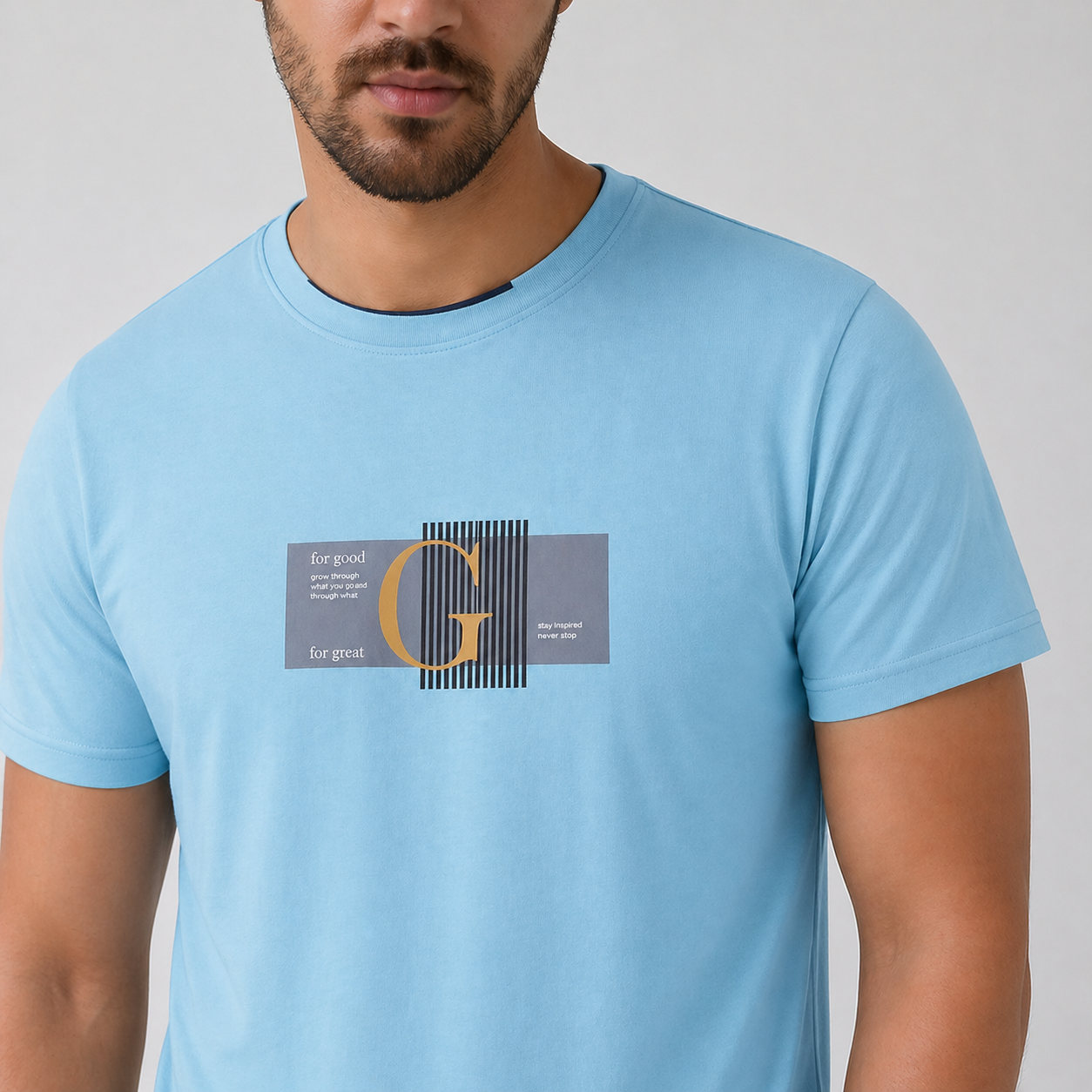 Winner Mens Sky Blue T Shirt - 73872